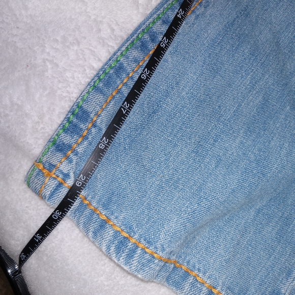 Machine Jeans Mens 30 Light Wash Distressed Denim Flap Pocket Y2K Streetwear - Picture 12 of 13